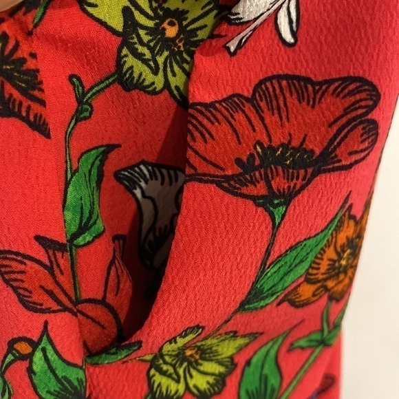 ZARA Collection jumpsuit tied around neck floral print bright colors Size S - Picture 12 of 16